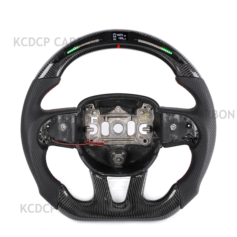 

LED Racing Speed Carbon Fiber Steering Wheel For Dodge Charger Challenger SRT 2015+