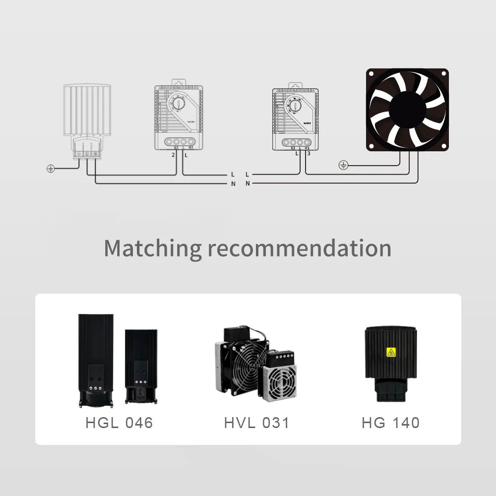 MFR012 Cabinet Adjustable Mechanical Hygrostat Thermostat Humidity Controller