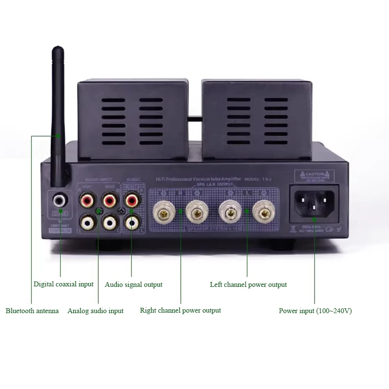 Fièvre amplificateur de puissance à Tube HIFI 6K4 Tube Bluetooth 5.3 double puce TPA3221 amplificateur domestique 100W * 2 puissance de sortie USB 24BIT 84KHz