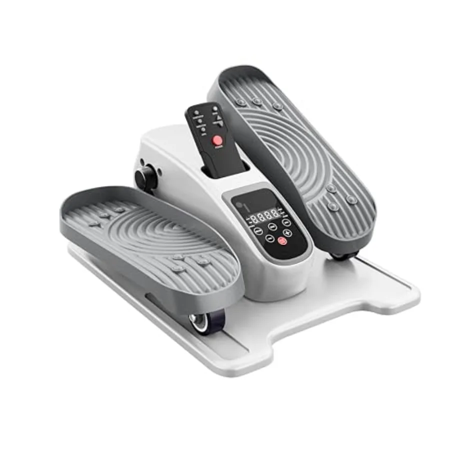 Under Desk Elliptical Machine for home office use, ABS plastic body, black color, ultra-quiet motor and 12-speed remote control