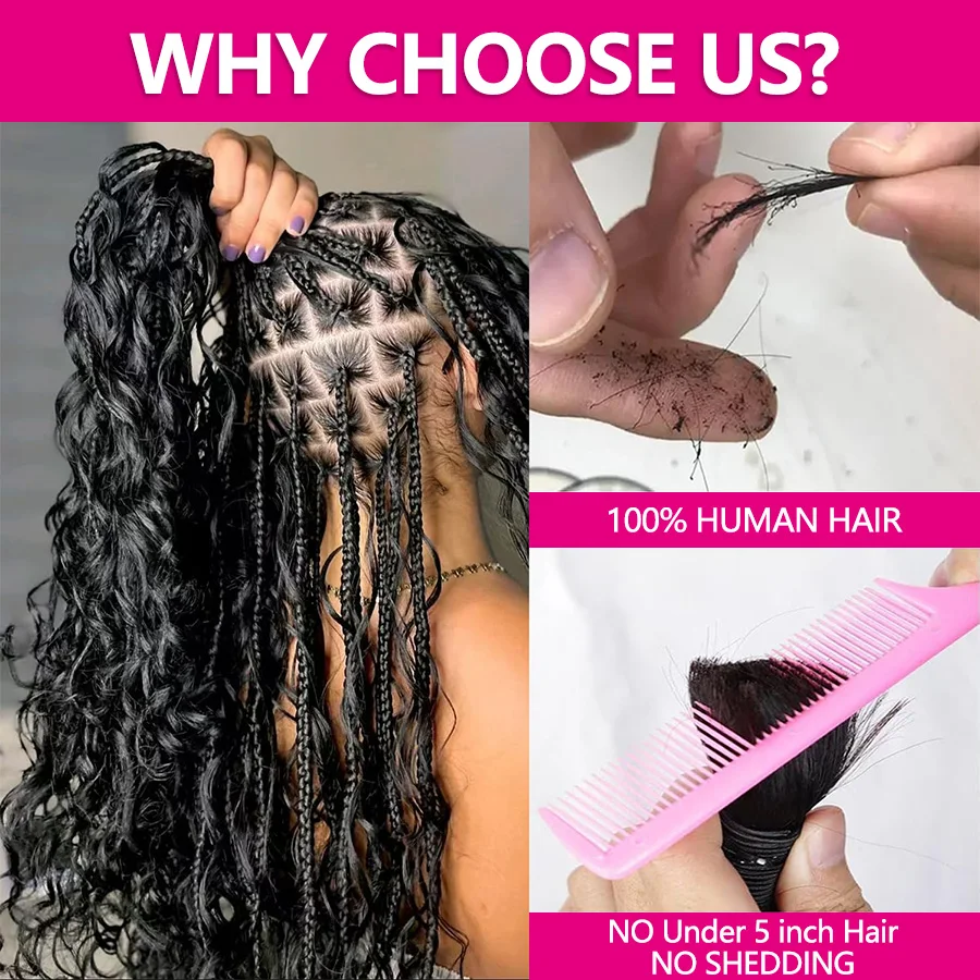 Boho Braids Human Hair Deep Wave Human Hair Braiding Hair 16-26 Inch Bulk Human Hair Bundles 50g/100g Culry Crochet Human Hair Bulk And Braiding Hair Extensions 100% Human Hair No Shedding Fast Shippi image 5