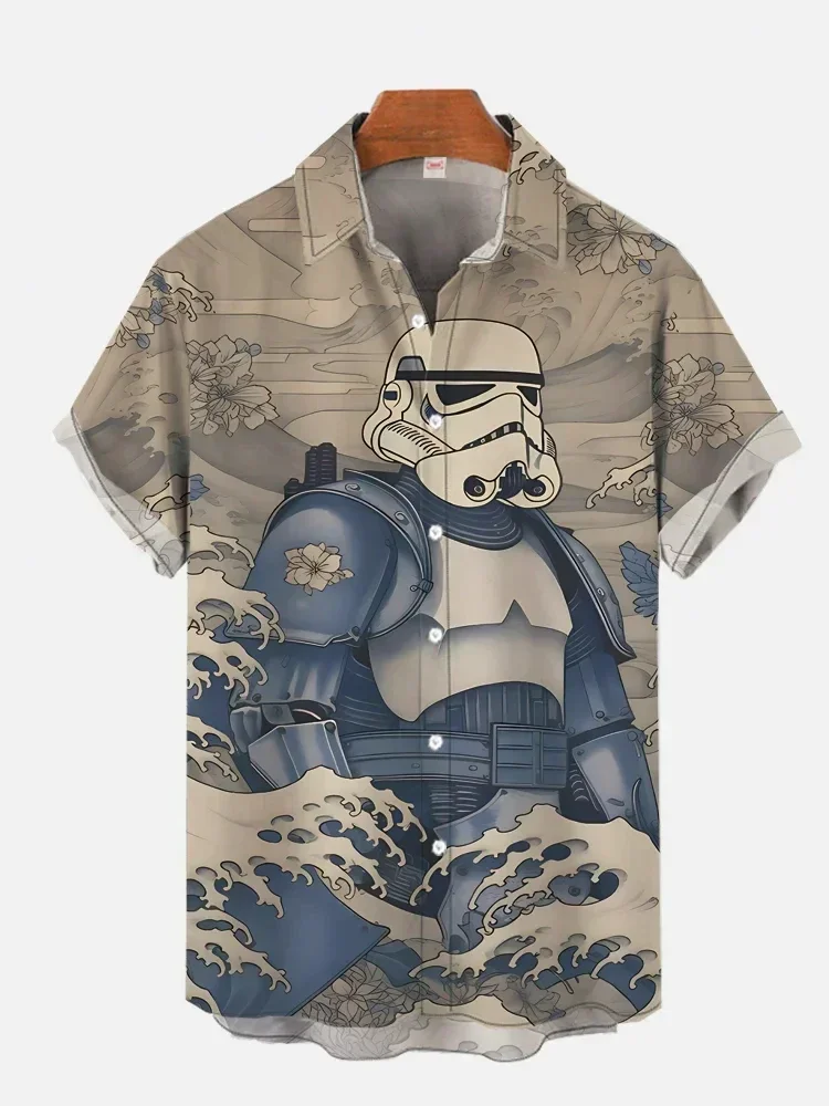 

2024 New Hawaii Shirts Man Stars-wars Shirts Men Women Clothes Tee Tops Boys Girls Tees Walker Printing Short Sleeve Shirt