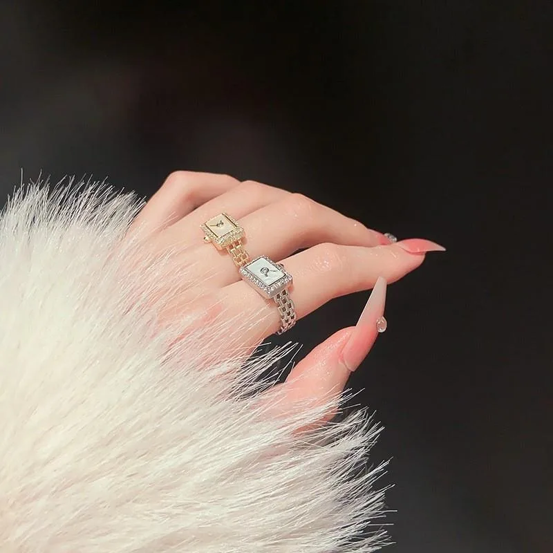 2023 New Arrival Zircon Watch Adjustable Rings For Women Delicate Jewelry Wedding Crystal Rings