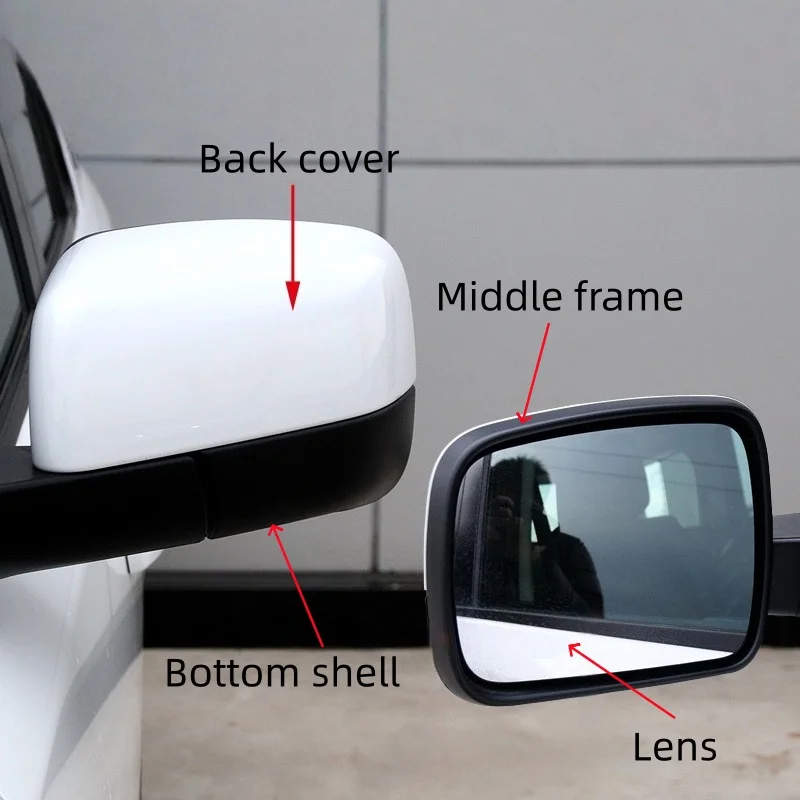 For Land Rover Discovery 4 2010-2013 / Freelander 2 2011-2015 / Range Rover L322 Sport 2010-2013 Side Mirror Cover Frame Lens