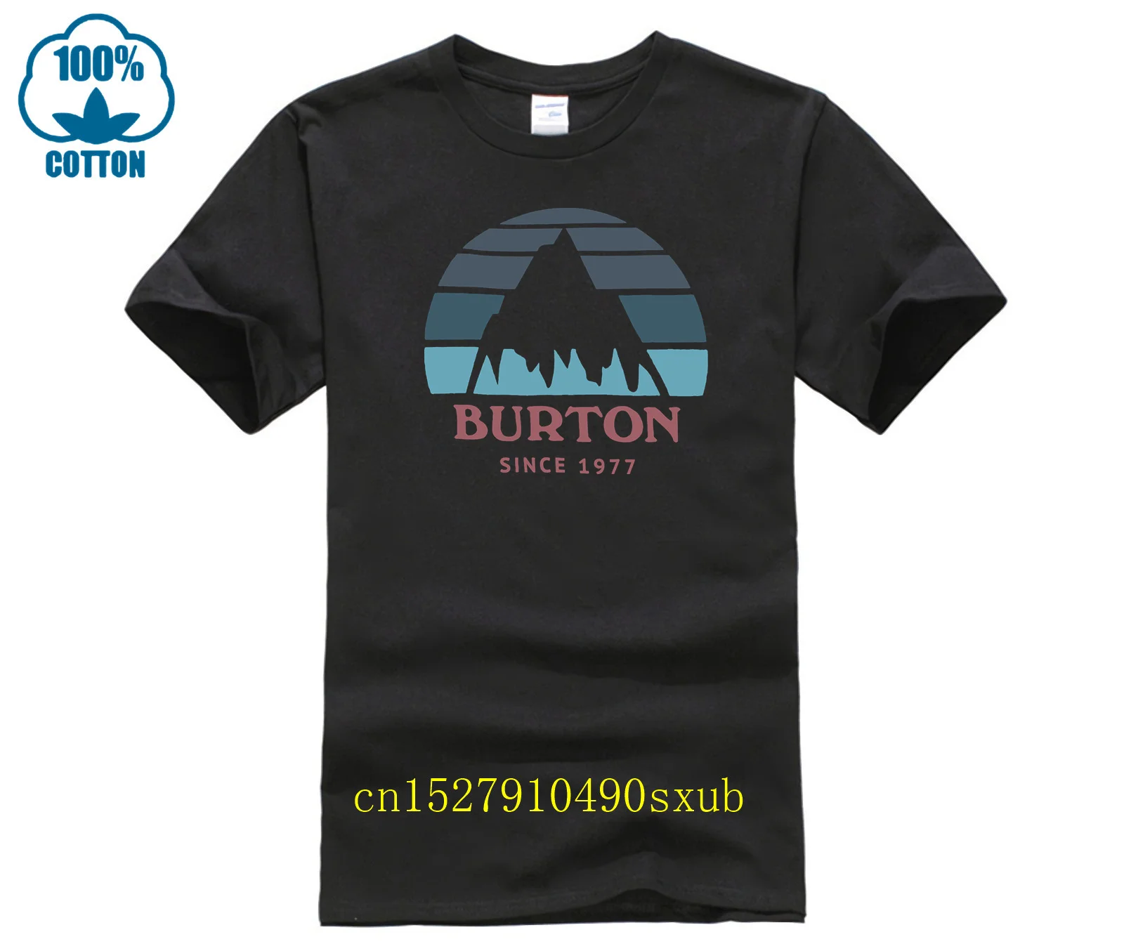 Camiseta divertida de BURTON para hombre, camisa de manga corta con cuello redondo para adulto, 100% algodón, talla grande