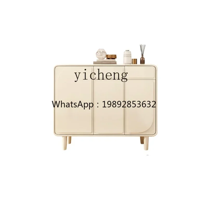 Living Room Cream Style Shoe Cabinet Home Doorway Large Capacity Balcony Storage Cabinet Outdoor Modern Minimalist