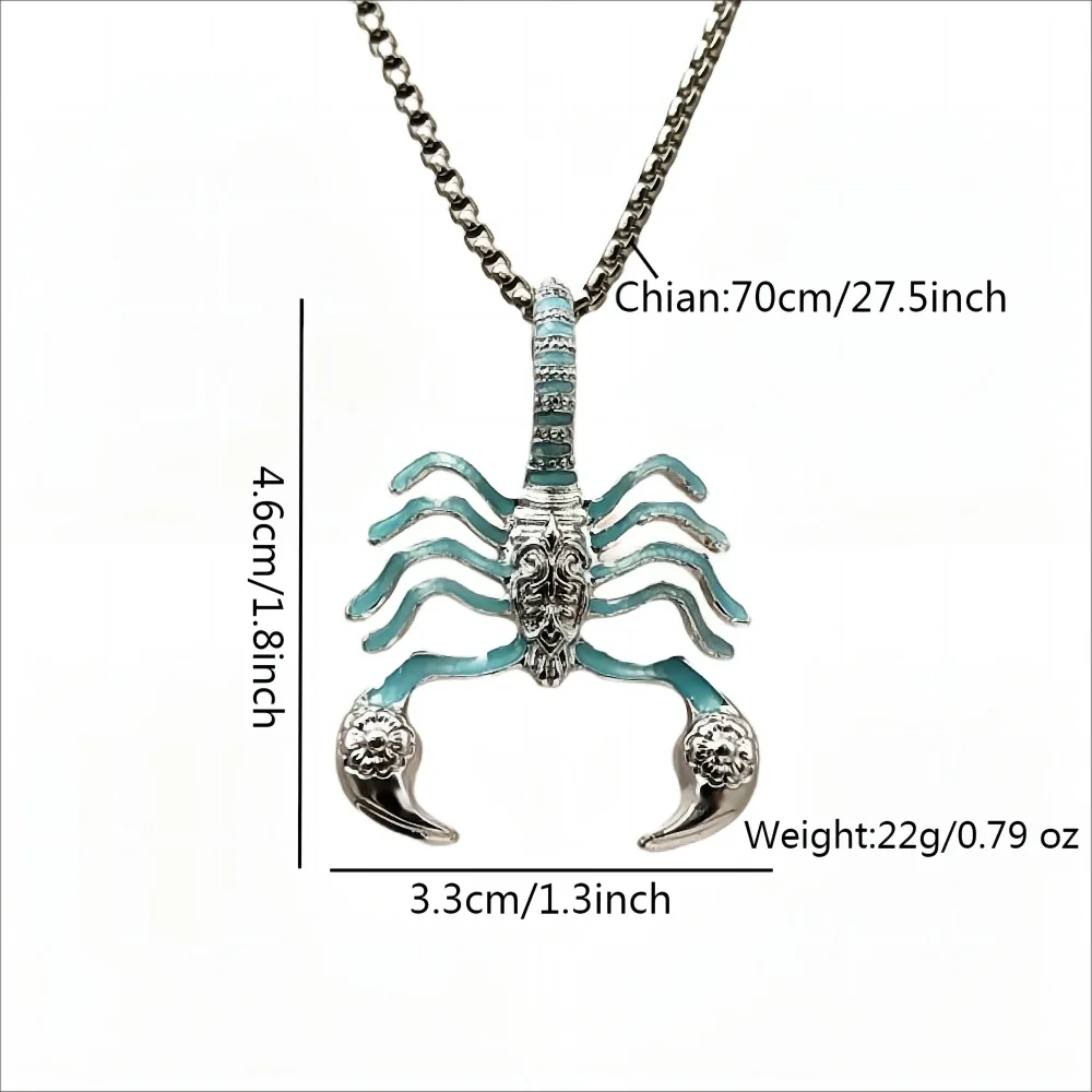 New trendy man handsome retro scorpion king luminous pendant versatile personality transfer boyfriend gift men's necklace