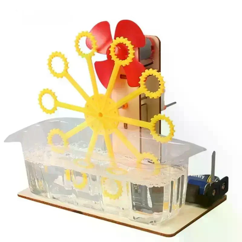 1 Set Children's DIY Handcrafted Assembly Models Puzzle Toy Educational Bubble Machine Toys Kids Gifts