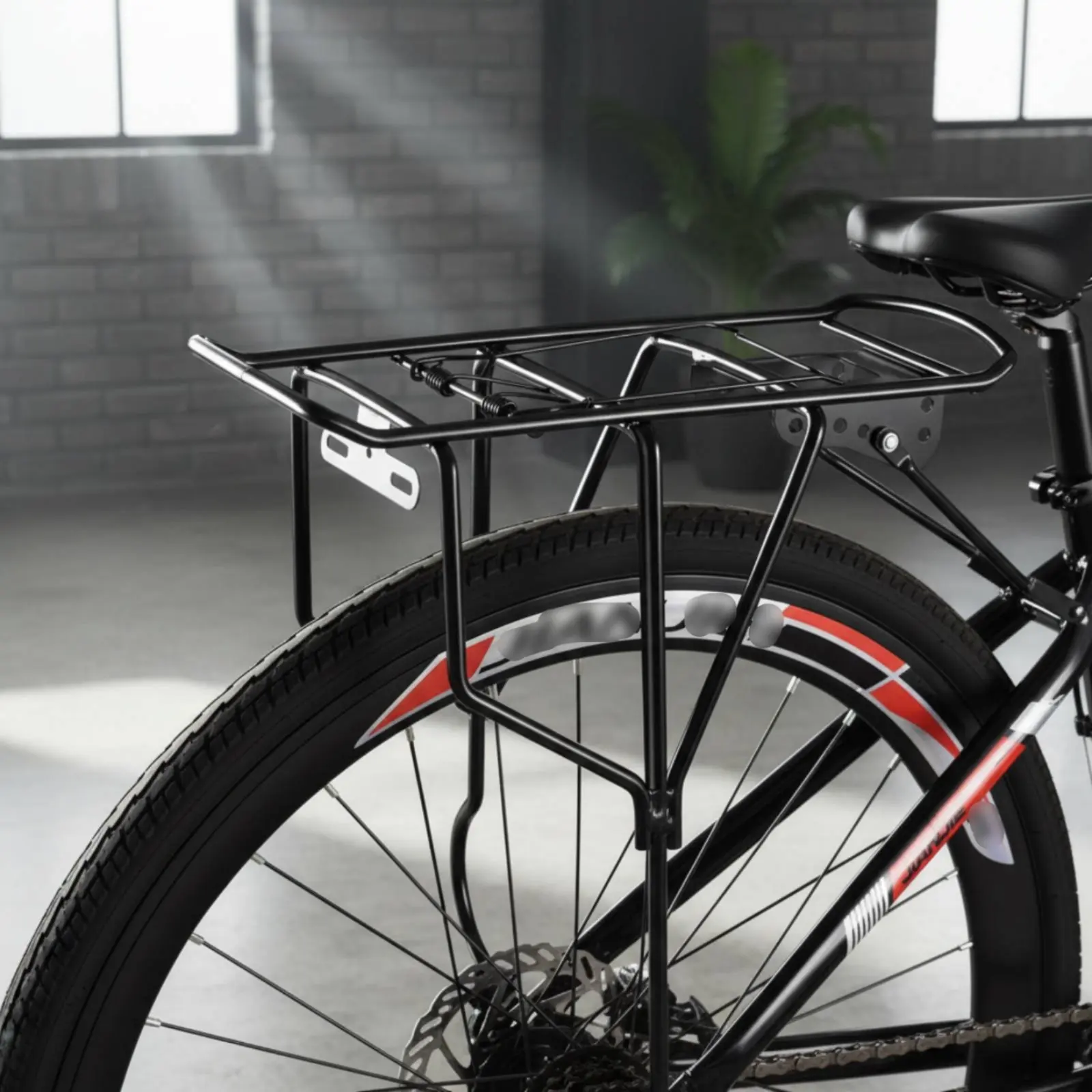 

Cycle Rear Rack Sturdy Construction Rear Bike Rack Bike Luggage Carrier Easy Installation Side Protection Rails for Commuting