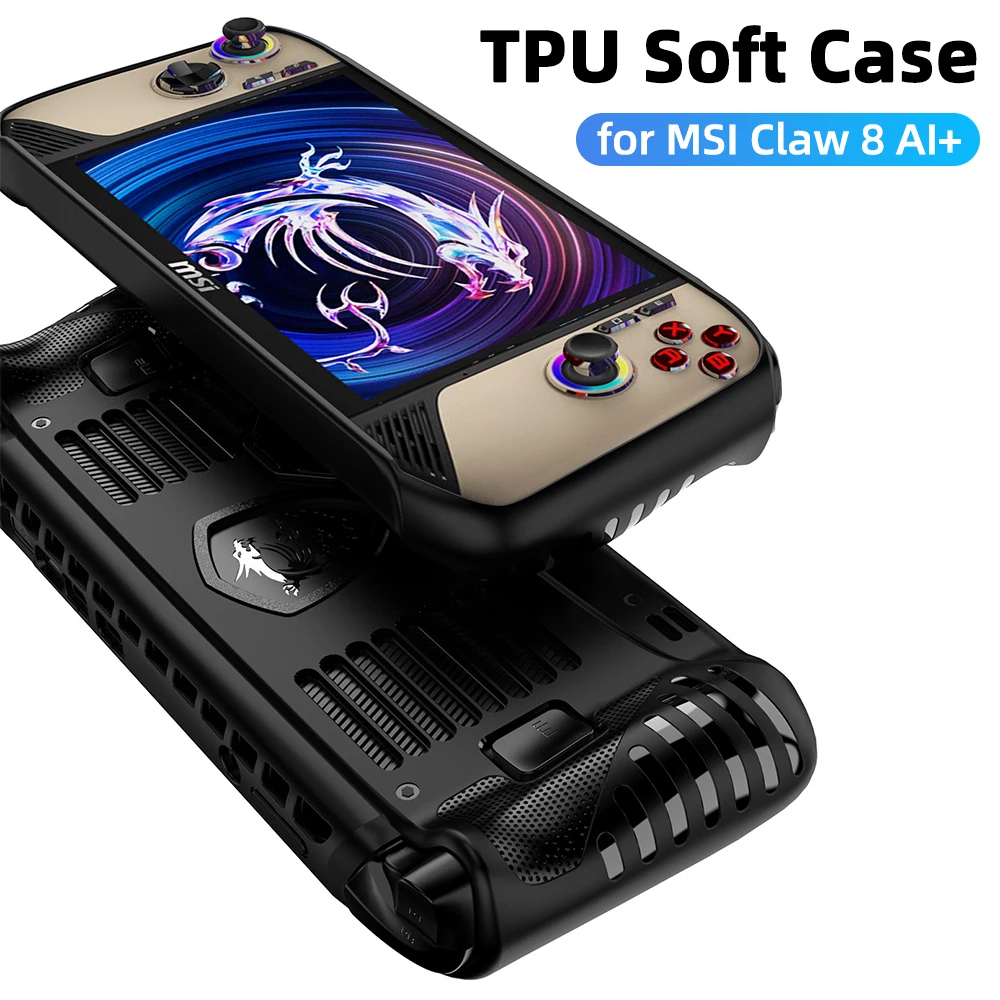 �tui pour MSI Claw 8 AI + housse de Protection souple en TPU avec b�quille, �tui de Protection anti-rayures et antichoc, accessoires