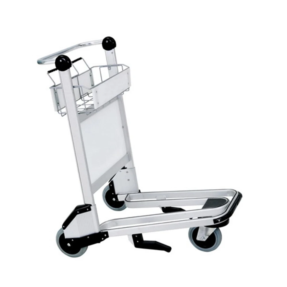 

Passenger Baggage Airport 3 Wheels Trolley Airport Luggage Trolley Hand Carts Aluminium Luggage Trolley With Brake