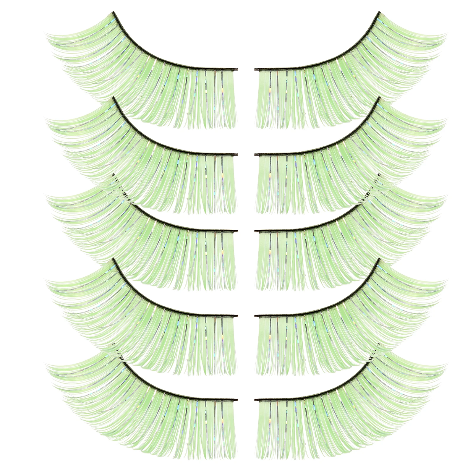 

5 Pairs Artificial False Eyelashes Long Thick Natural Halloween Makeup Party Stage Chemical Fiber Lashes Women Dramatic