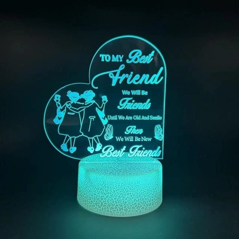 Creative 3d Night Light Mother's Day Father's Day Valentine's Day Send Sister Daughter Heart Greetings Usb Small Table Lamp