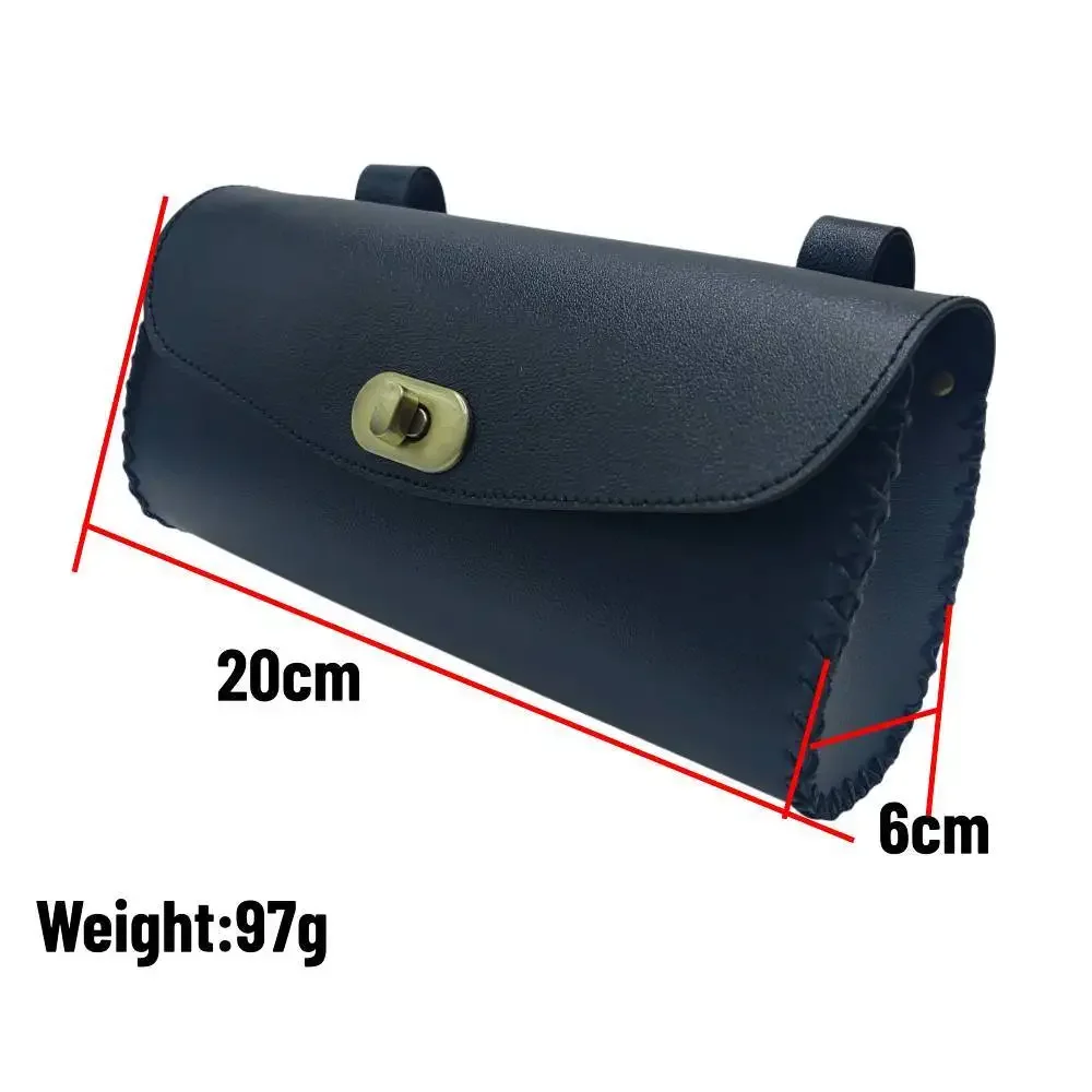 New Retro Bicycle Tail Bag PU Leather Waterproof Cycling Bag Saddle Pouch Front Personalized Riding Vintage Bike Bag view 3