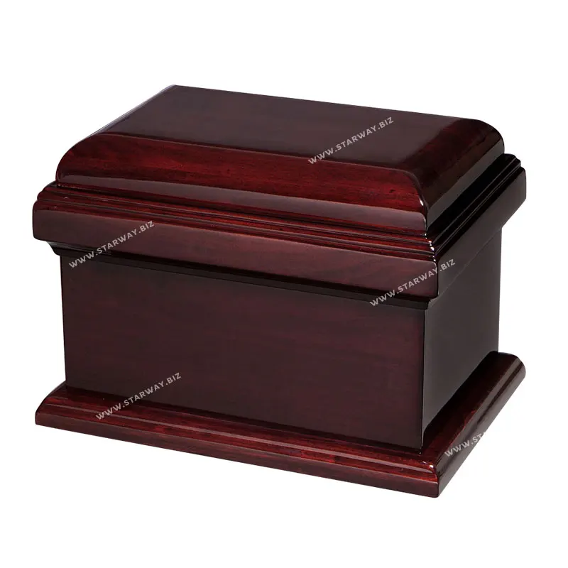 U1003 High Quality Funeral Supplies Wholesale Best Price Remation Urn Delicate Adult Wooden Pet Urns Made of Solid Poplar Wood