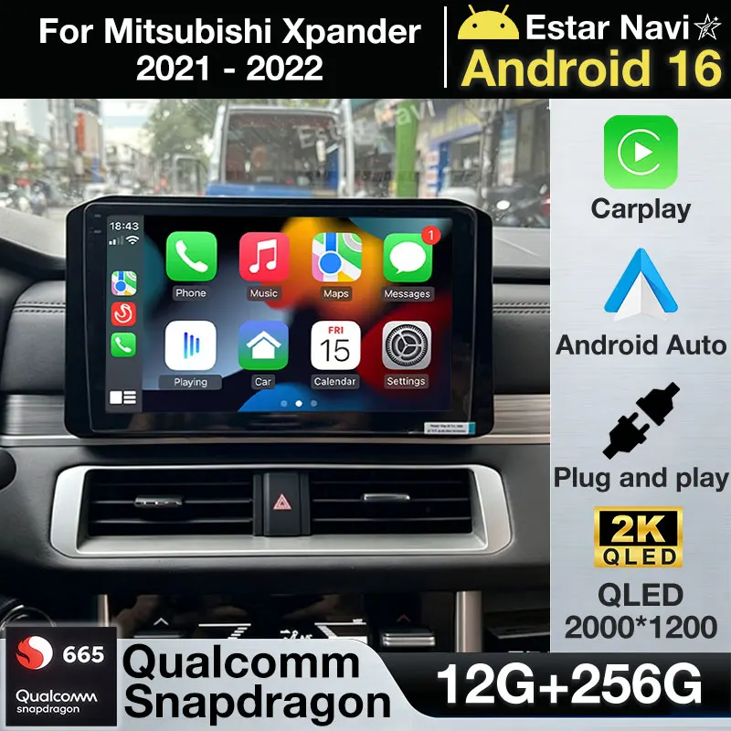 Android 16 Carplay Auto For Mitsubishi Xpander 2021 2022 Car Radio Multimedia Video Player Navigation GPS 2din DVD Stereo Audio
