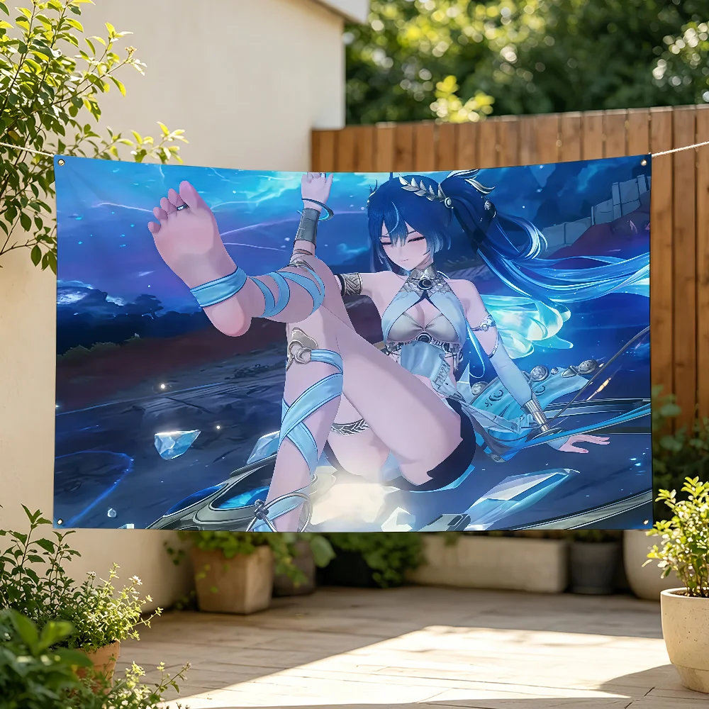Wuthering Waves IUNO Flag Banner Tapestries For Classroom Dormitory Camping Picnic Party Cheering Home Indoor Outdoor Decor