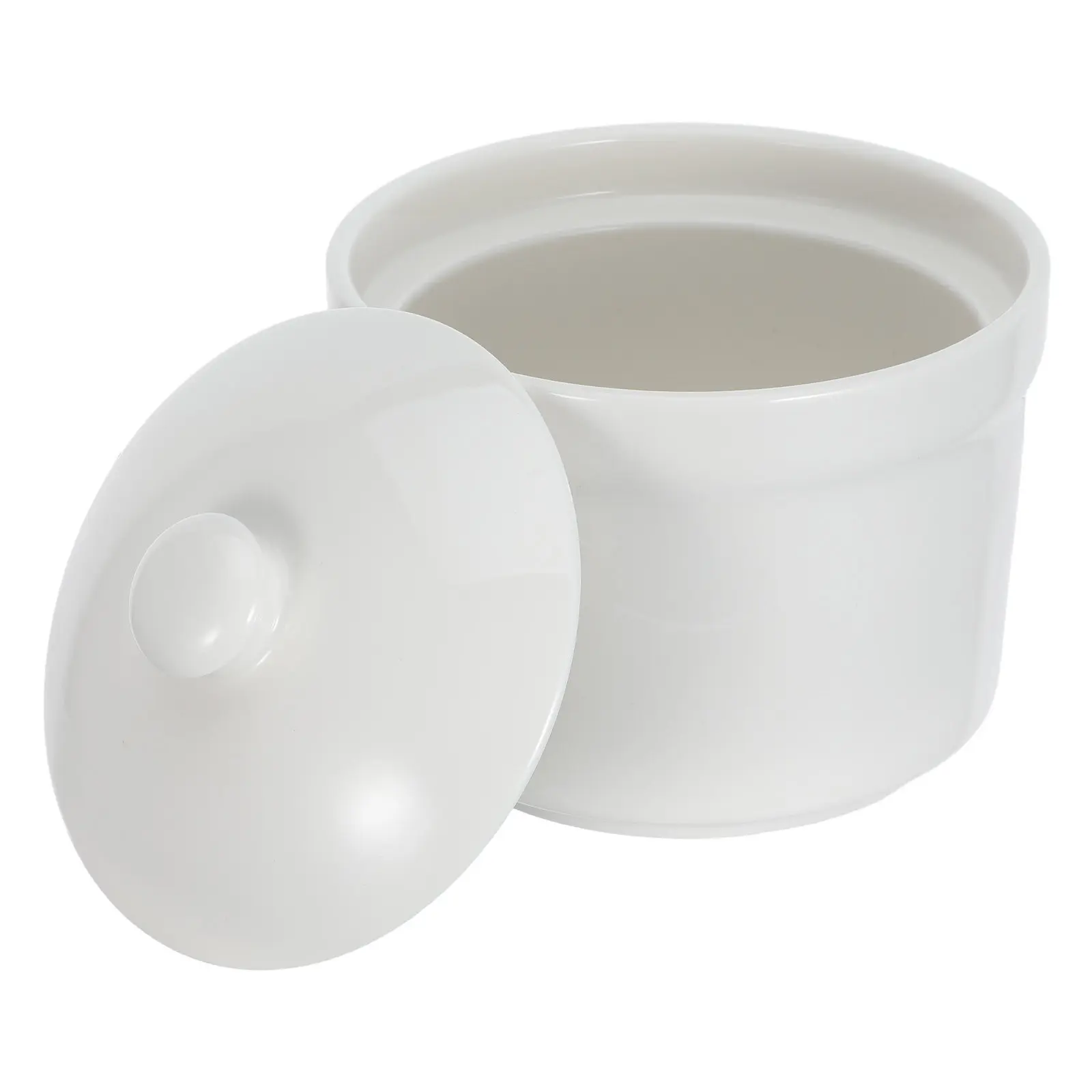 Ceramic Steaming Pot with Lid – Small Stew Bowl for Kitchen, Camping, Dessert, Yogurt, Pudding, Custard, Soup, Egg