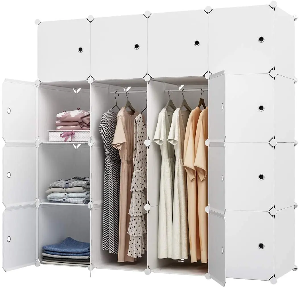 Foldable Wardrobe Shoe Cabinet，DIY Craft Wardrobe Plastic Cube Storage Wardrobe