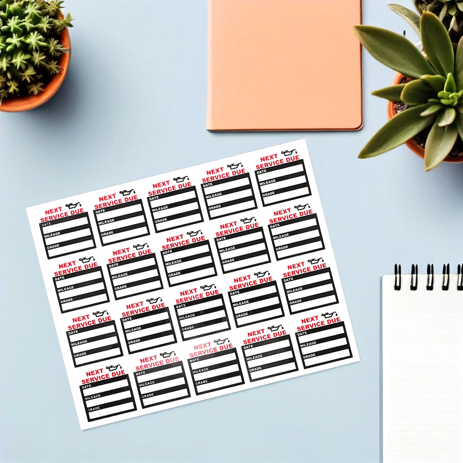 

200Pcs Oil Change Stickers Static Cling Removable Easy Apply Windshield Service Due Reminder Labels Vehicle Maintenance