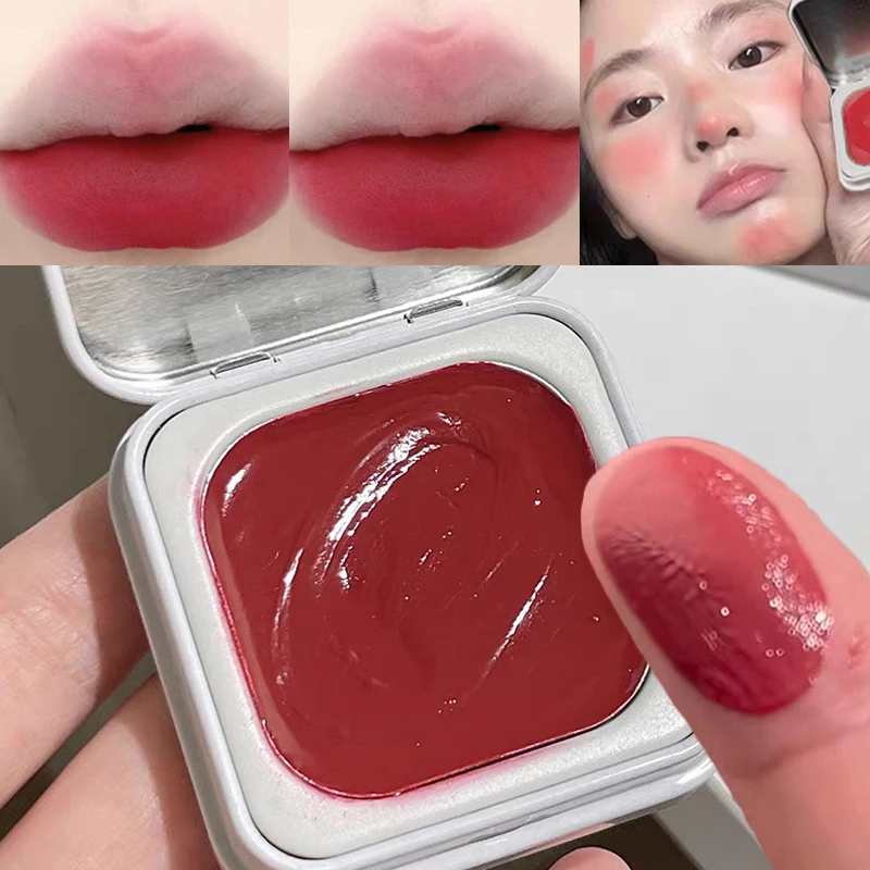 Velvet Mousse Canned Lip Mud 2 in 1 Lip Cheek Blush Cream Lipstick Gloss Tint Rouge Blusher Powder Contour Shadow Makeup