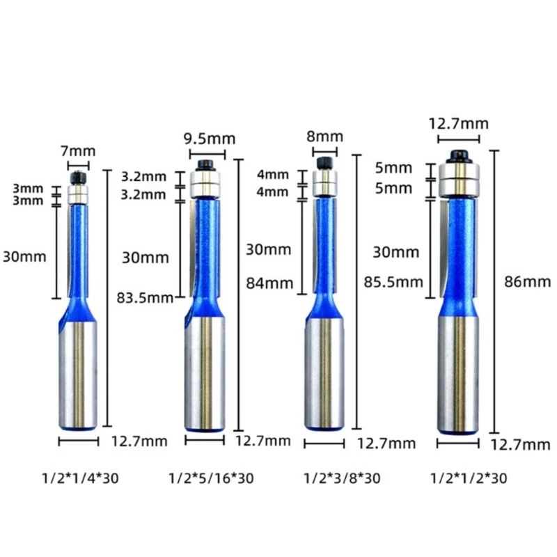 Flush Straight Bit Woodworking Flush Trim Routers Bit Double Bearing