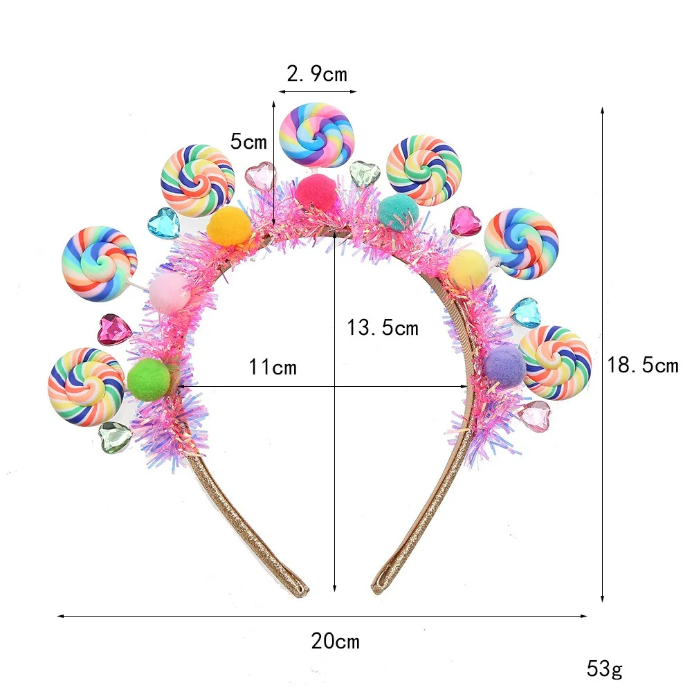 جديد الكرتون مصاصة هيرباند الوردي عيد الميلاد كاندي هيرباند الحلو الأميرة عقال بالجملة #5