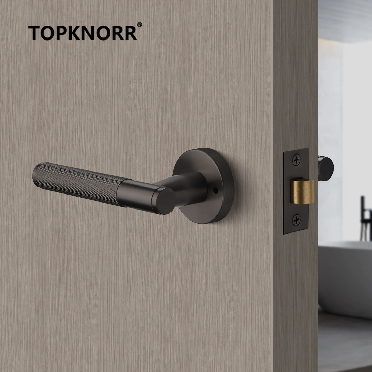 

304 Stainless Steel Bathroom Knurled Door Handle Lock Single Tongue Bedroom Door Lock Keyless Wooden Door Door Lock Locks Safe