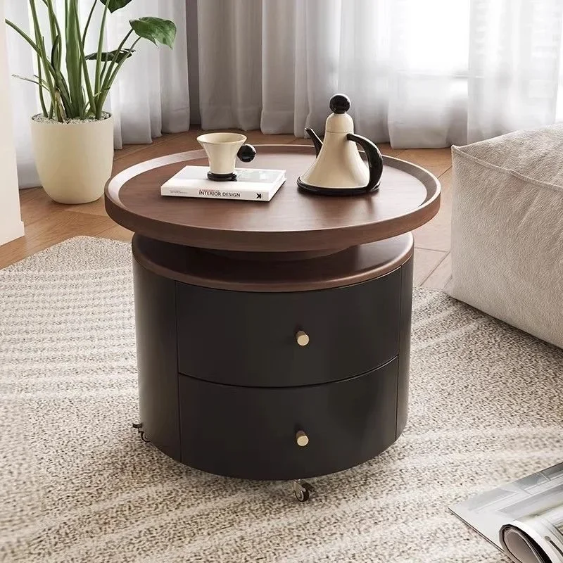 HT solid wood removable bedside table household bedroom French antique light luxury high-end storage cabinet