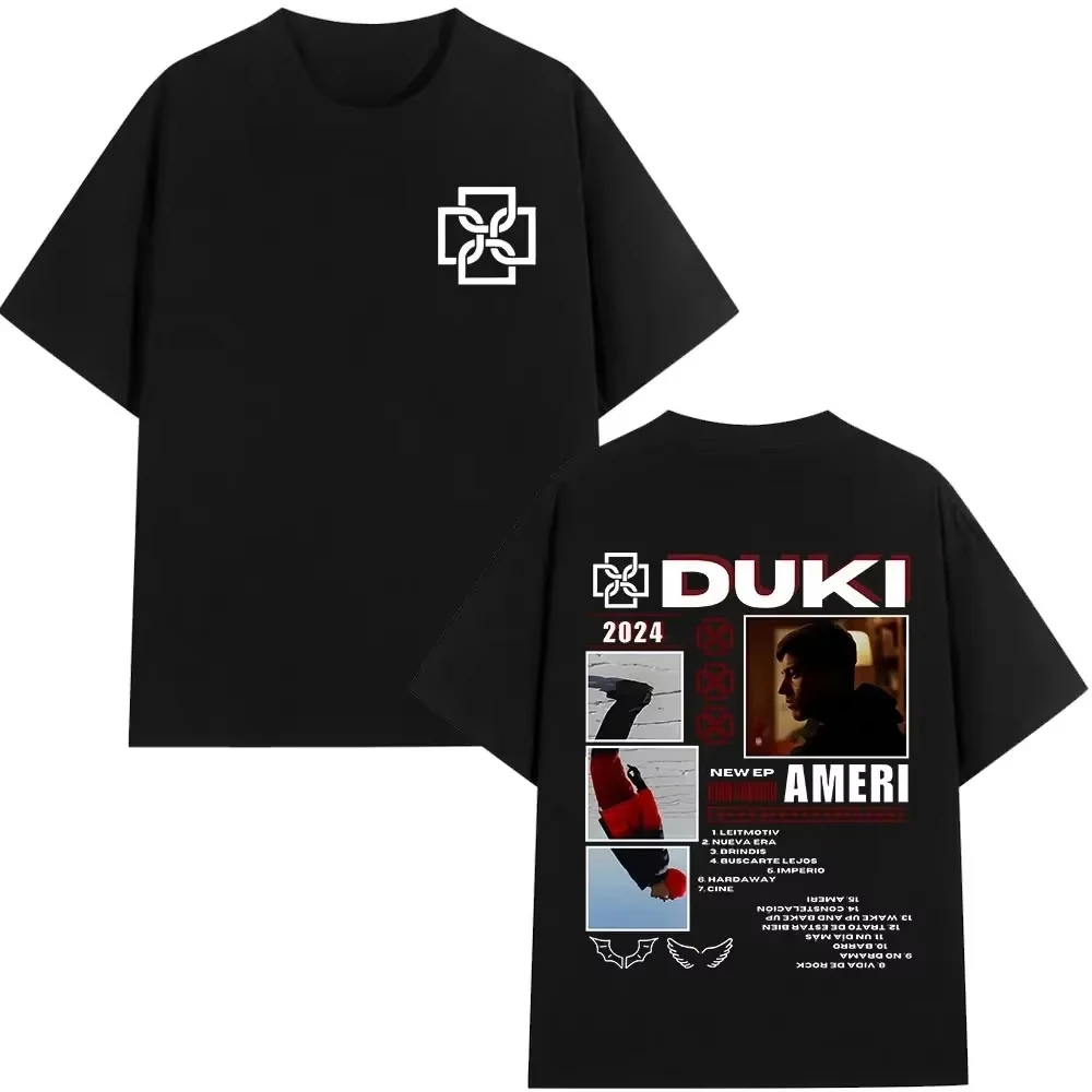 

Рэпер Duki Album Merch Футболка Мужчины Женщины Чистый хлопок Футболки больших размеров Модные футболки в стиле хип-хоп с короткими рукавами Подарочные топы для фанатов