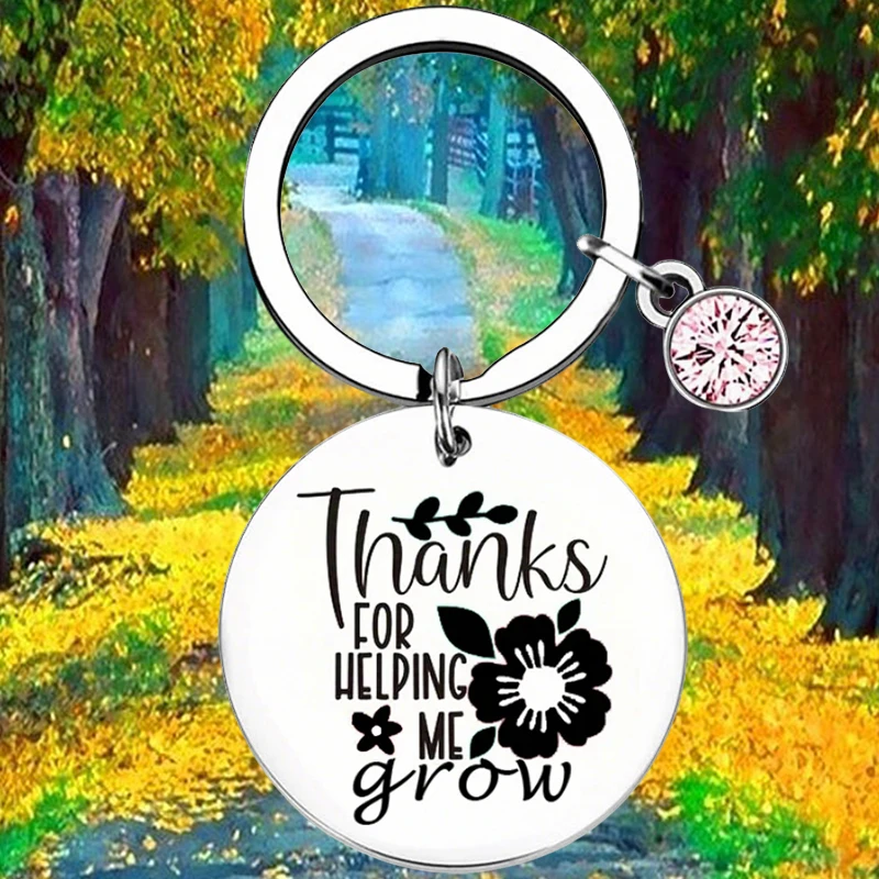 Thank You for Helping Me Grow Keychain Keyring Teacher Appreciation Gifts Term Begin Term End Or Graduation Gift for Teachers