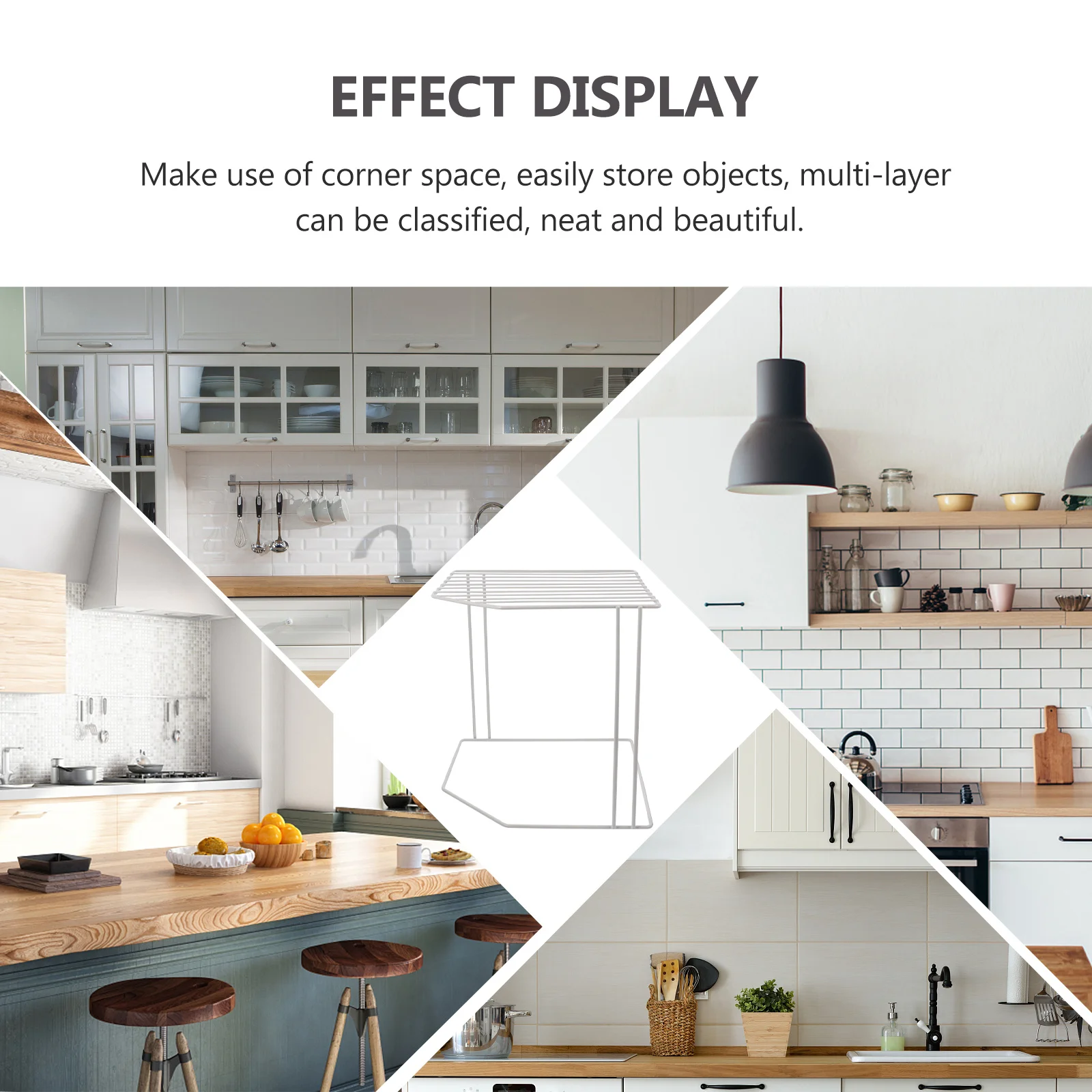 

1Pcs Iron Corner Storage Rack Multi-Layer Double Layer Shelf Kitchen Bathroom Organizer 2 Tier Metal Rack Household