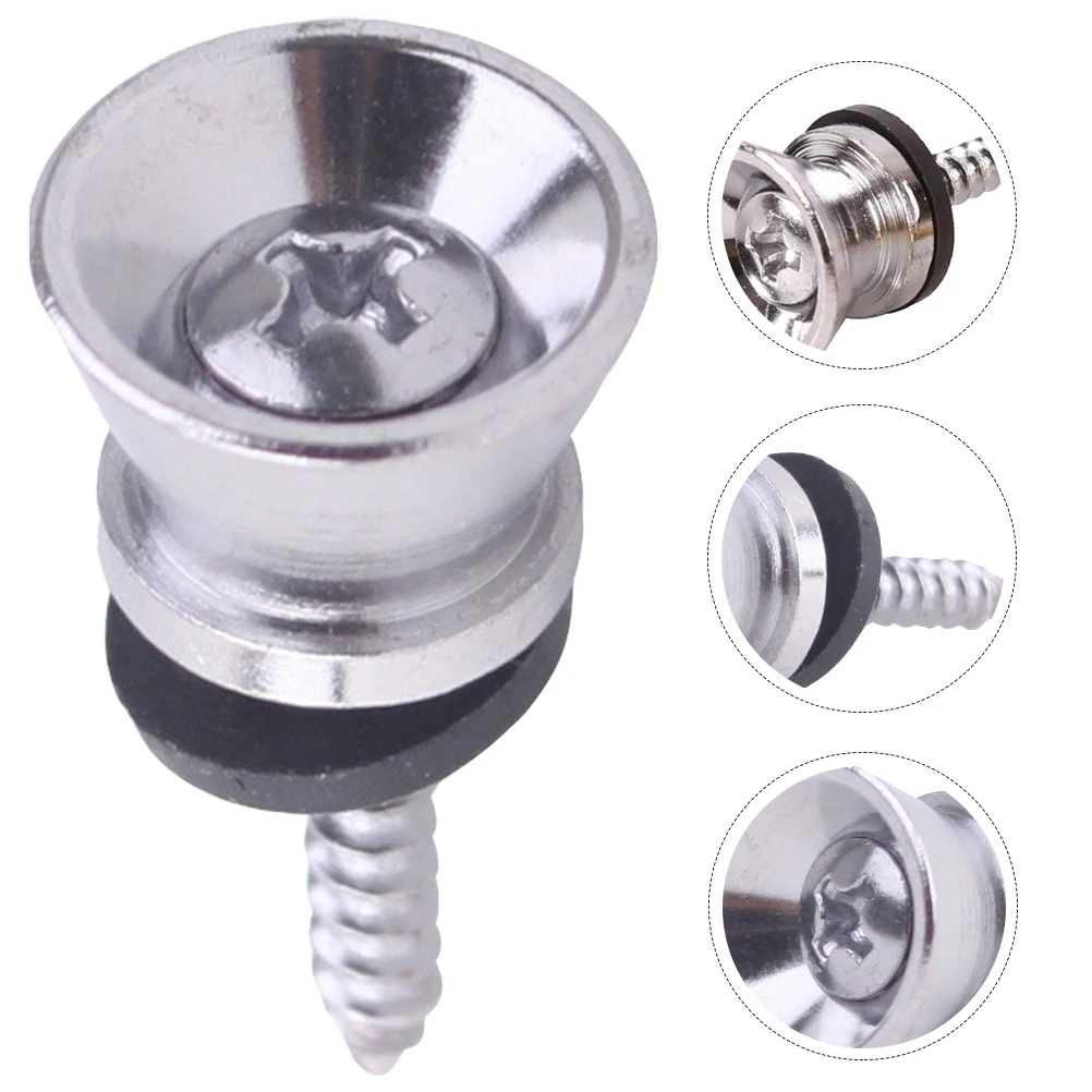 

2Pcs Metal Guitar Strap Button Anti-Skid Locks for Acoustic Electric Guitars Bass Ukulele Fashionable Design Guitar Strap Nails