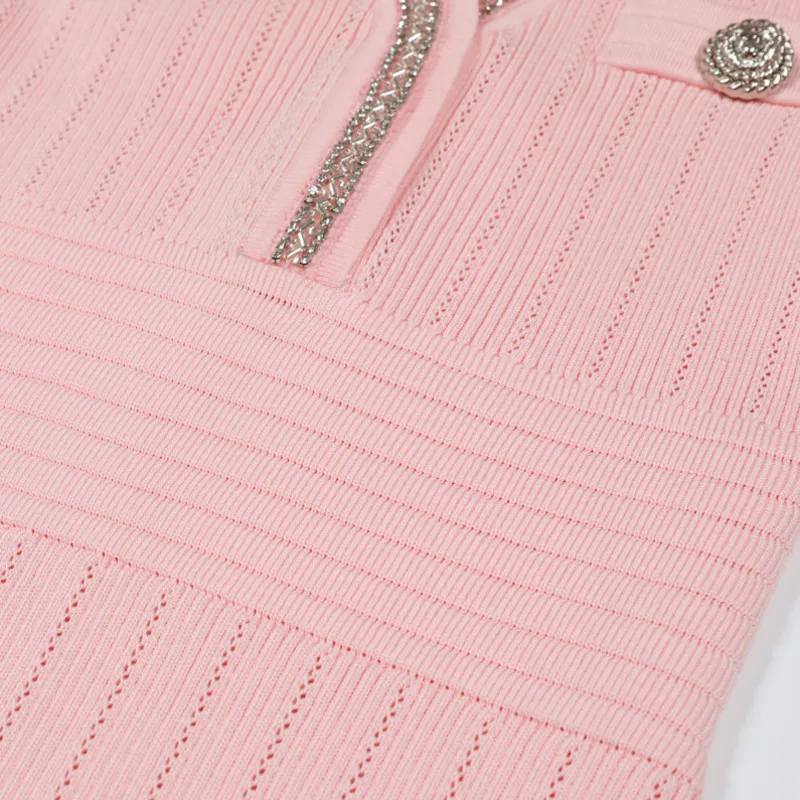 فستان صيفي محبوك بأكمام قصيرة ورقبة على شكل حرف V من CHUJIE 2025، فستان ضيق مطرز بقصة ضيقة، زي متعدد الاستخدامات عالي الجودة