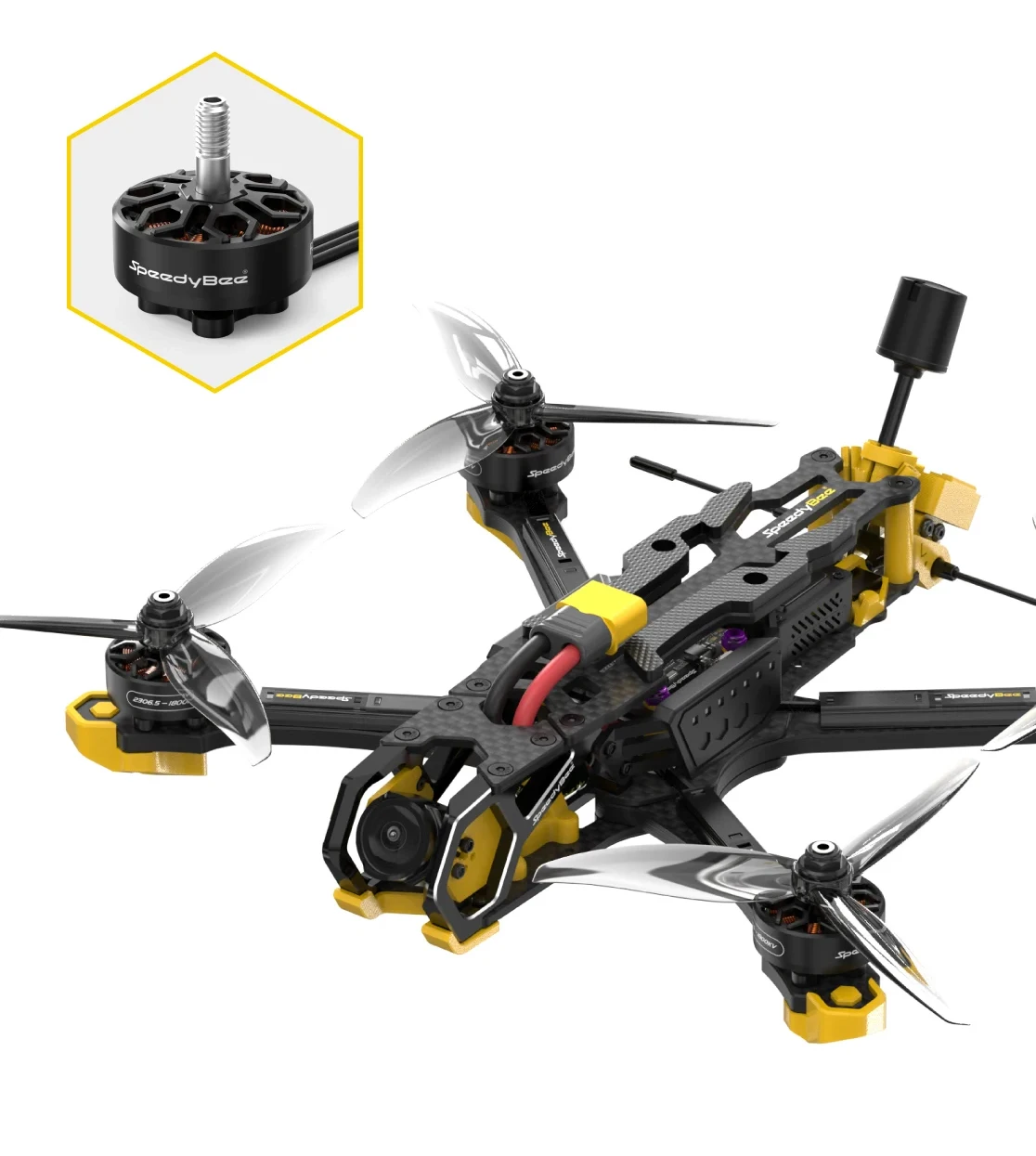 SpeedyBee 2306.5-1800KV Suporte para motor sem escova 6S Lipo Motor para Master5V2 5 polegadas FPV Racing Freestyle Quadcopter