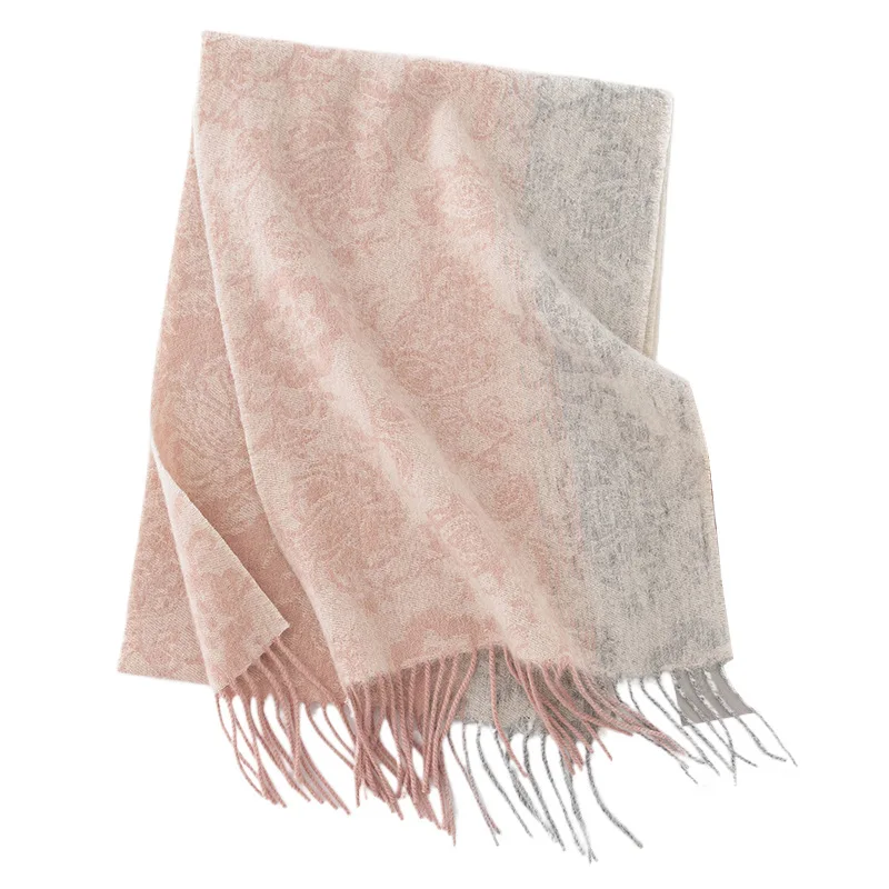 Winter women's casual jacquard tassel decorative warm scarf