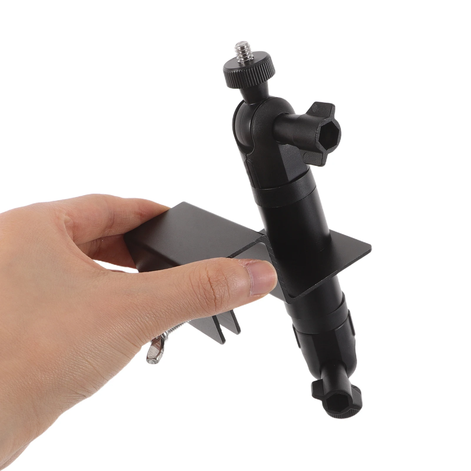 

Adjustable Metal Security Mount Wall Bracket Corner Pole Support Heavy Duty Outdoor Universal Black for Home