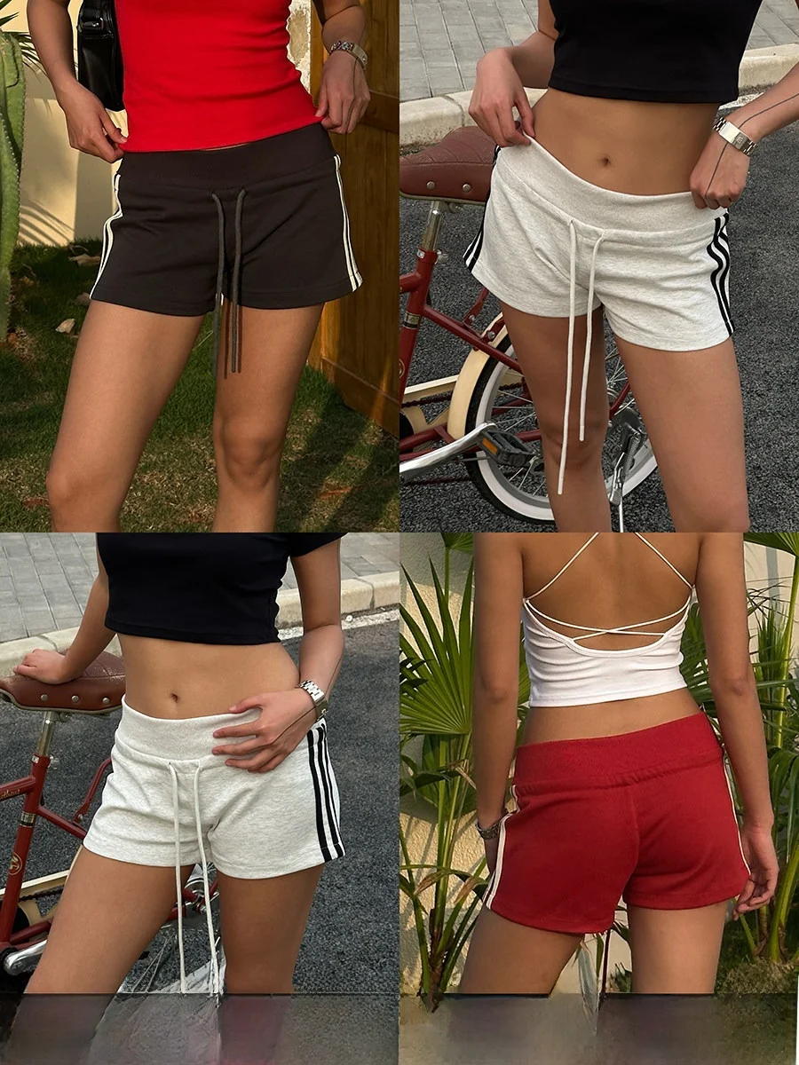 

Американские повседневные спортивные брюки в полоску для женщин, с высокой талией, прямого кроя, летние, новые, GO GO BURN, для поездок на работу