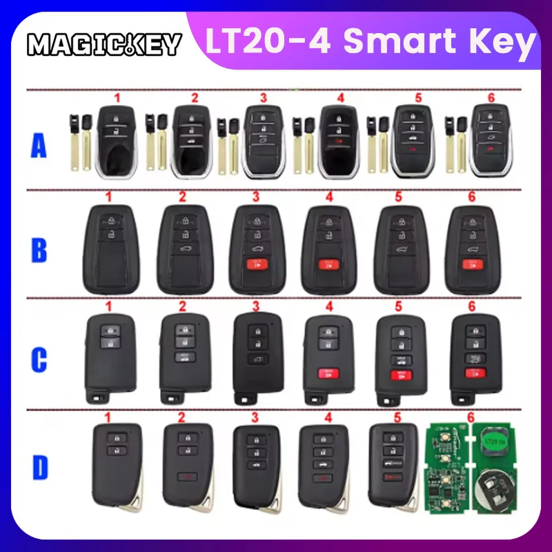 Lonsdor LT20-4/LT20-04 Series Universal Smart Remote Key 8A 4D for Toyota for KH100+ K518 K518ISE