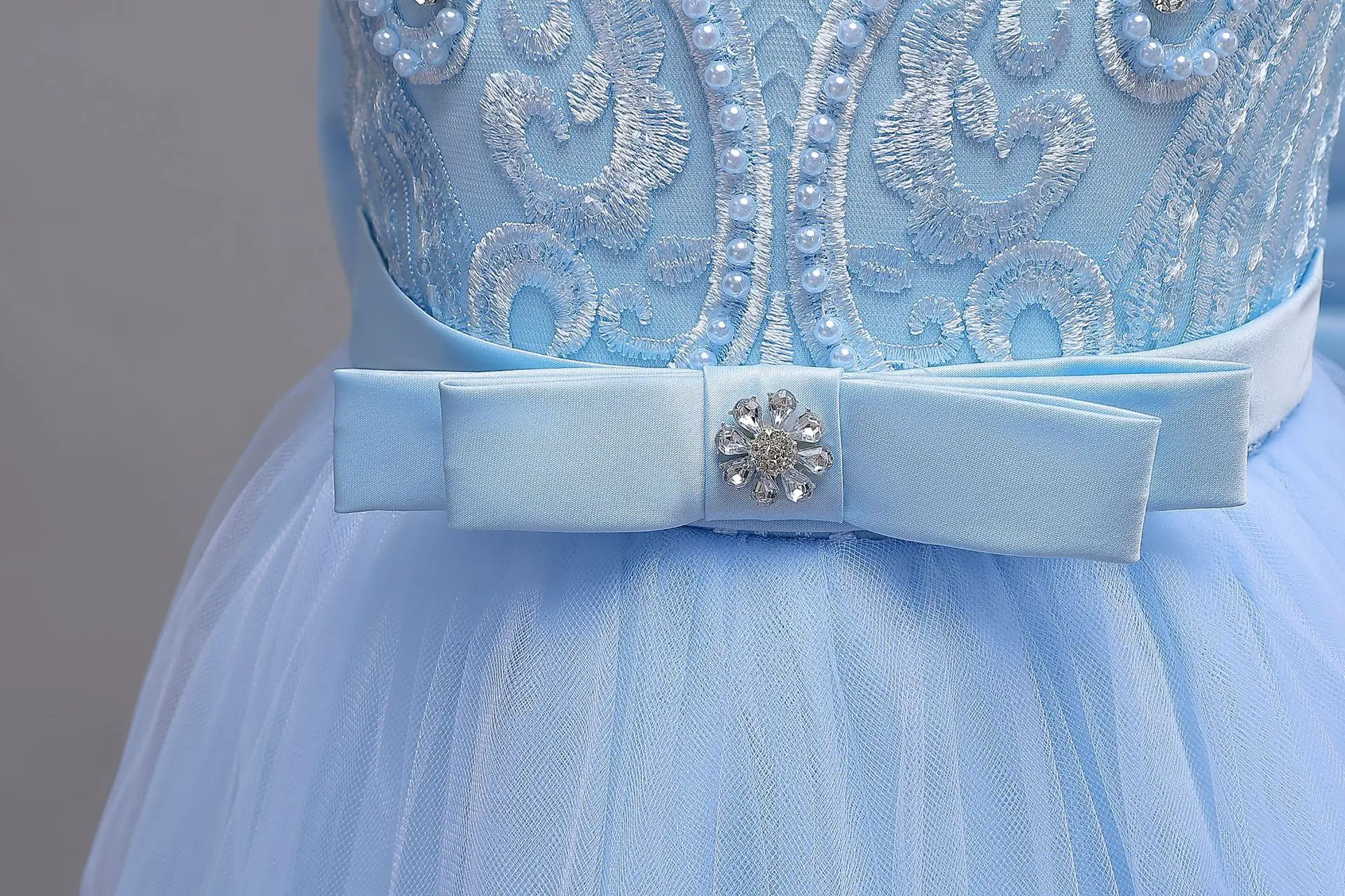4-12 Jahre Altes Mädchen Elegantes Kleid Transparentes Festliches Geburtstags-Prinzessinnenkleid Langes Karnevals-Abendkleid Sommerkleidung – Detail 22