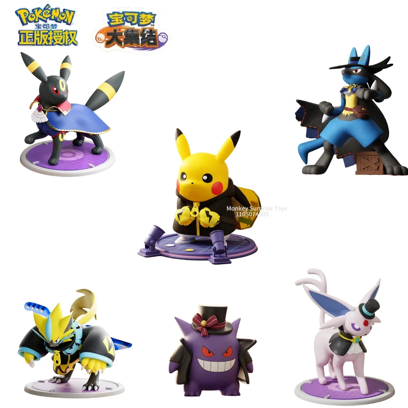 

LANGBOWANG Pokemon аниме фигурки Grand Assembly серии Lucario Pikachu Espeon периферийные устройства для украшения рабочего стола коллекционная модель игрушки