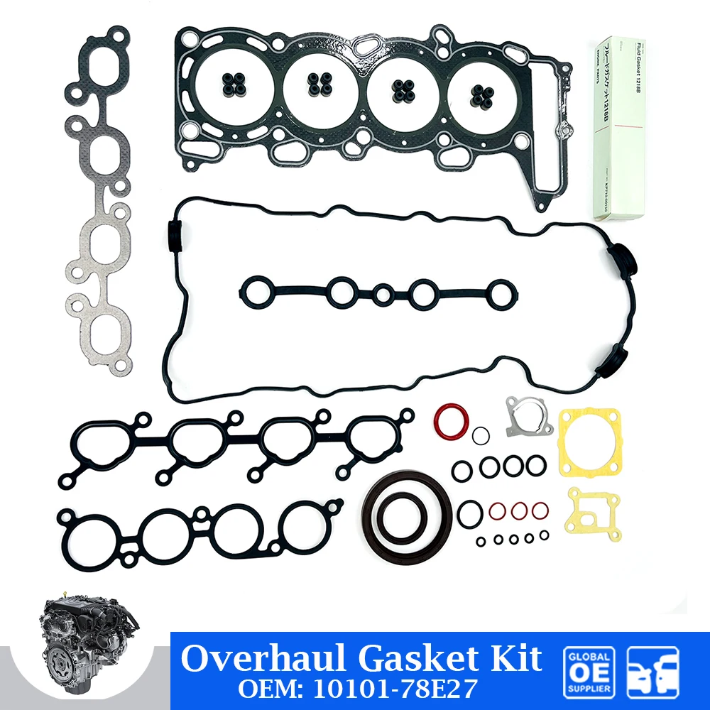 

Engine Full Gasket Set Rebuild Kit SR20 For Nissan Bluebird 2.0L DOHC SERENA C23M 16V 2.0 SR20DE Car Accessories OEM 10101-78E27