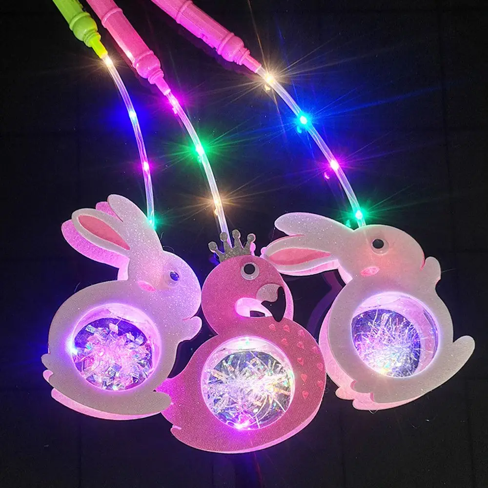 Kawaii Led Lantaarn Drie Flash Modi Decoratieve Festival Benodigdheden Cartoon Dier Flash Lantaarn Voor Kinderen Kinderen Speelgoed