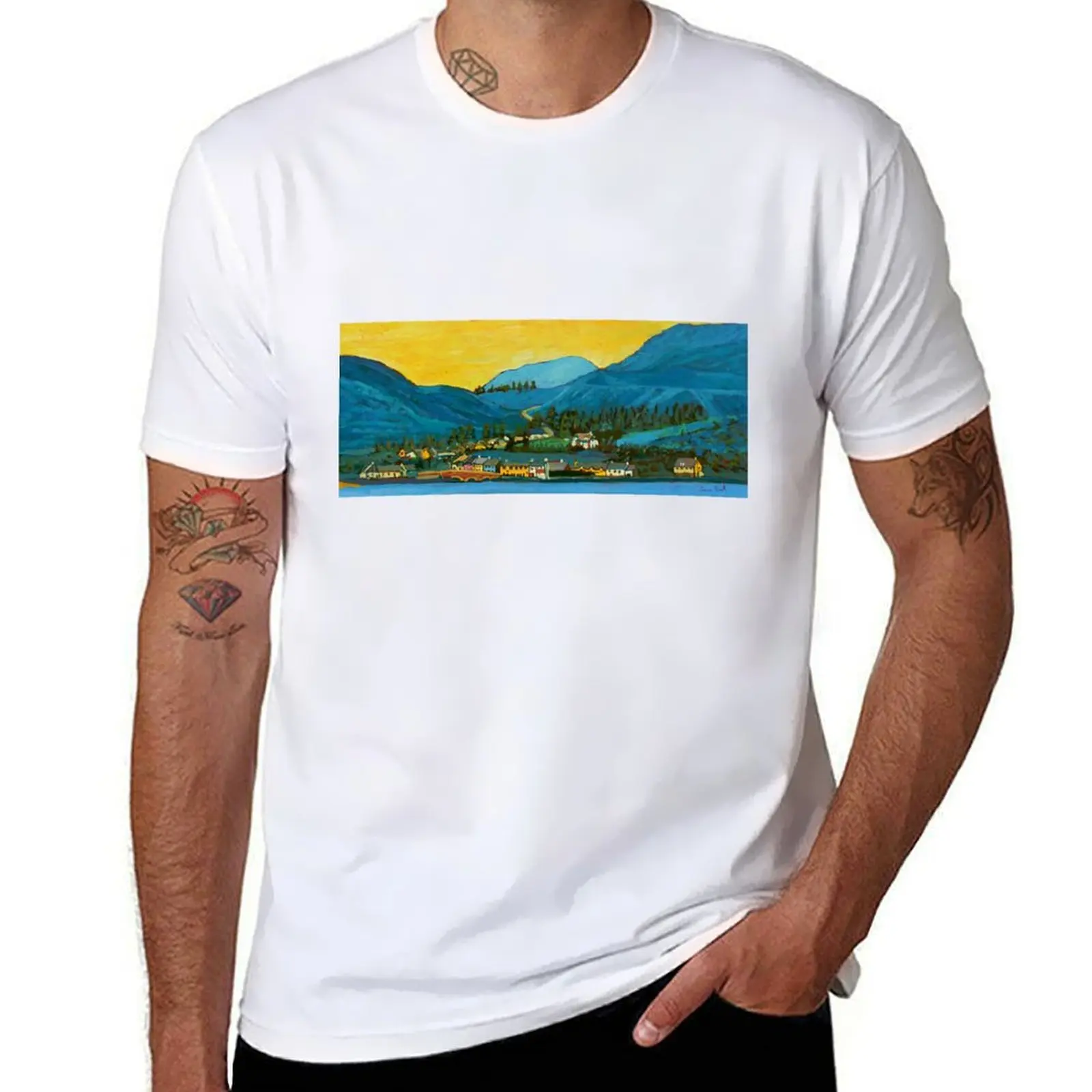 

Футболка Leenane / Leenaun, Galway, Ireland, мужская футболка из 100% хлопка, черная хлопковая футболка, однотонная мужская упаковка, футболка
