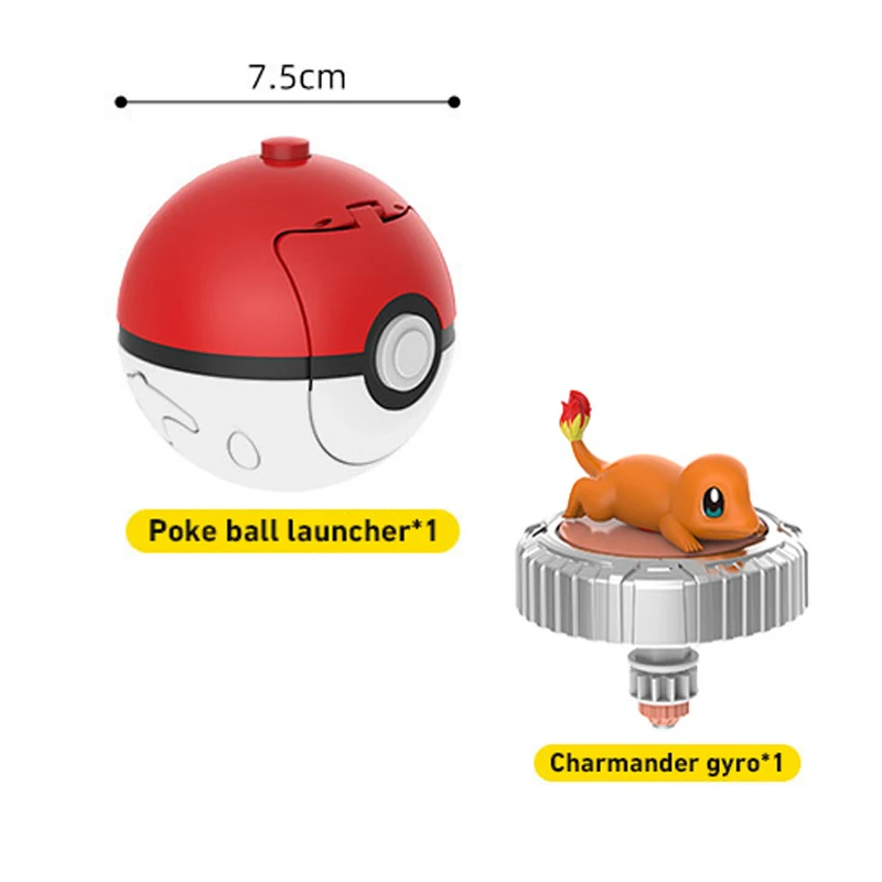 Pokemon Figure Battle Spinning Top Pikachu Pokeball Charmander Squirtle 5 Styles Pvp Interactive Game Children\'s Birthday Gifts