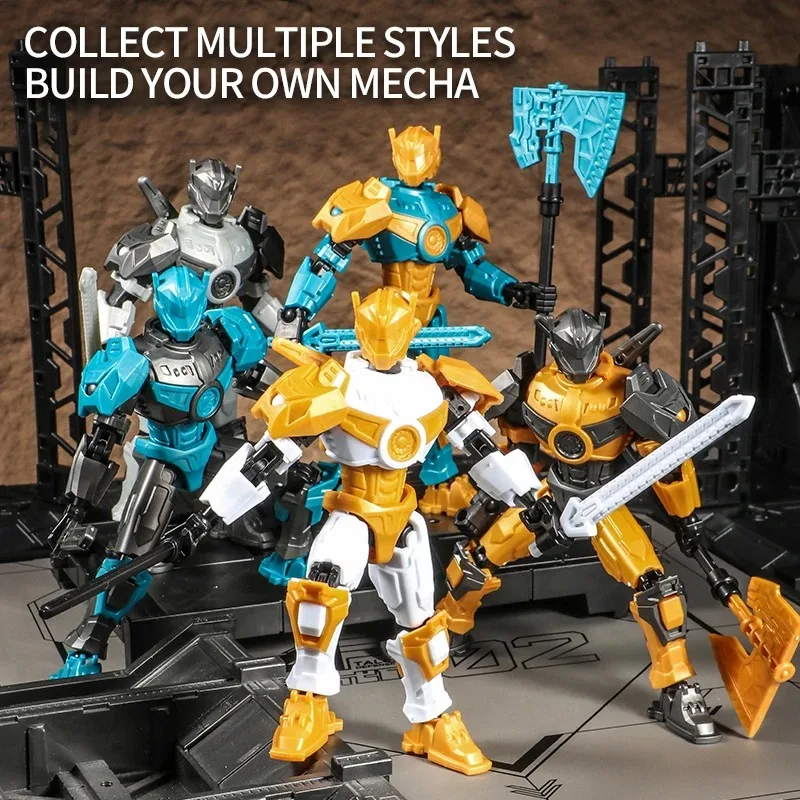 New model mecha 360 mobile joint robot DIY installation robot model long-life ABS material,independent skeleton children's toys.