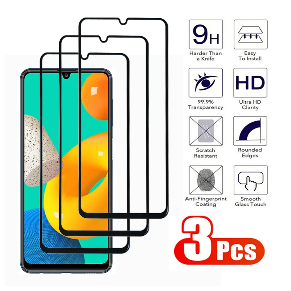 Protecteur d'Écran en Verre pour Samsung Galaxy, Film de Protection Complet pour Modèles A02, A12, A22, A32, A42, A52, A72, M12, M22, M32, M42, M52, M62, 3 Pièces