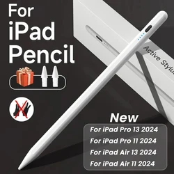 For iPad Pencil Palm Rejection Tilt For Apple Pencil Power Display Stylus Pen For iPad Air/Pro 13 11 2024 Pro13 Pro11 Tablet Pen