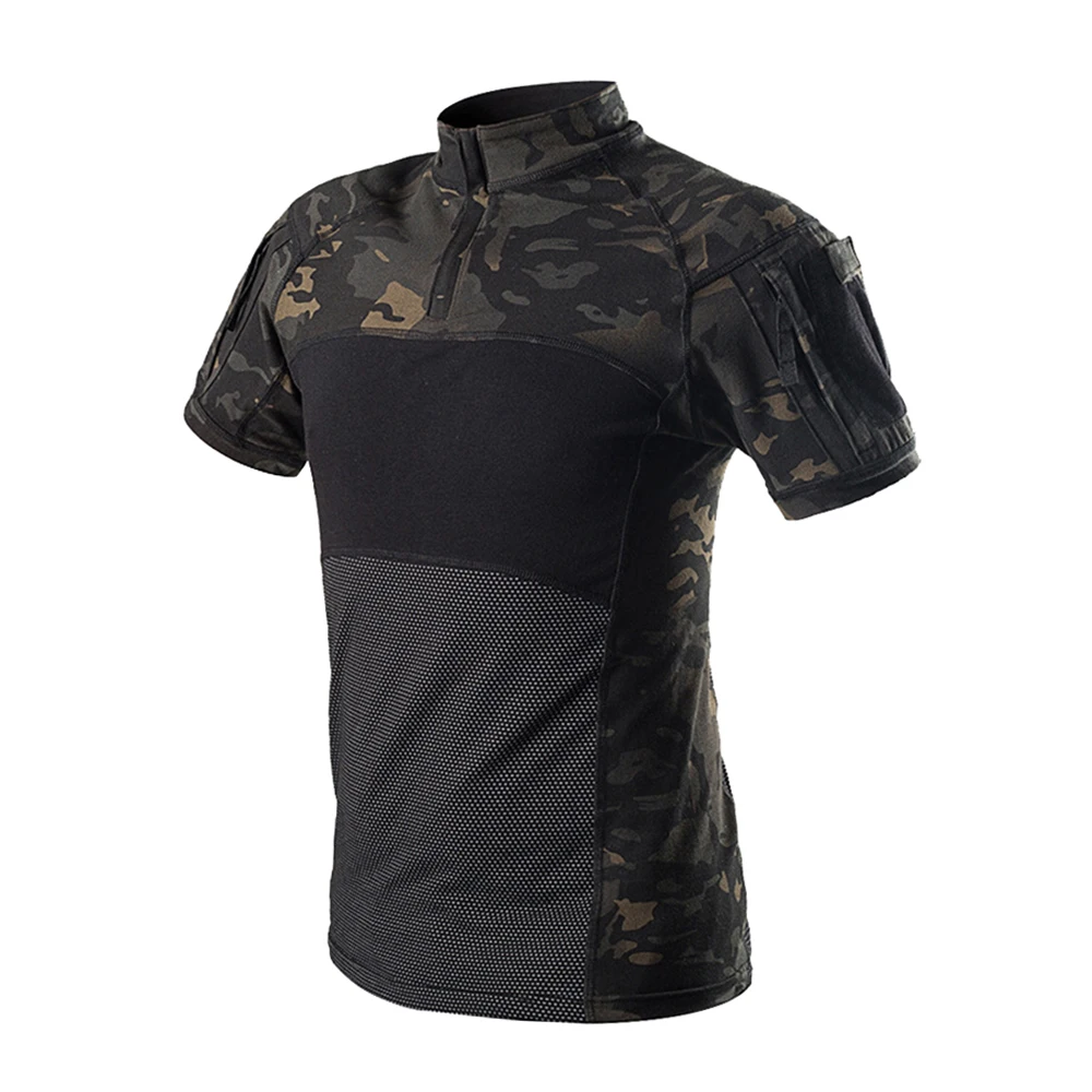 Tactical T-Shirt Combat Shirt Men Clothing Outdoor Sport Shirts Tops Multicam Short Sleeve Hiking Camouflage Clothes