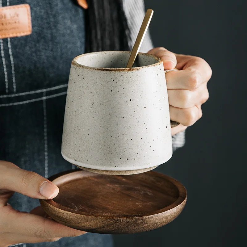 PYH coarse pottery mug retro water cup household ceramic cup  creative coffee cup gift box